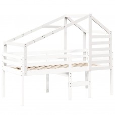 Bērnu gultas jumts, balts, 188x82x113 cm, priedes masīvkoks