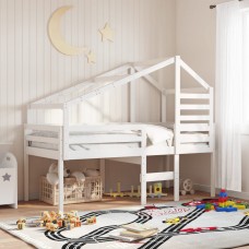 Bērnu gultas jumts, balts, 188x82x113 cm, priedes masīvkoks