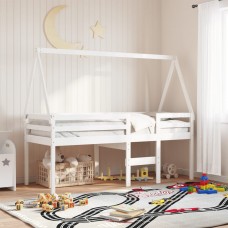 Bērnu gultas jumts, balts, 199x80,5x88 cm, priedes masīvkoks