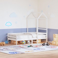 Bērnu gultas jumts, balts, 108x70x176,5 cm, priedes masīvkoks