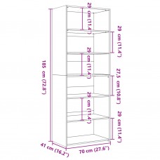 Augstais skapis, balts, 70x41x185 cm, inženierijas koks