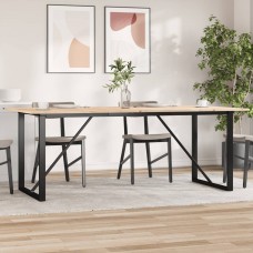 Virtuves galds, o-rāmis, 200x100x75 cm, priedes koks, čuguns