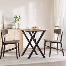 Virtuves galds, x-rāmis, 60x60x75 cm, priedes koks, čuguns