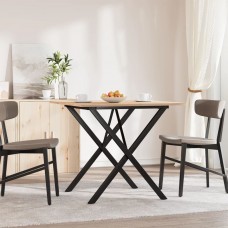 Virtuves galds, x-rāmis, 90x90x75 cm, priedes koks, čuguns