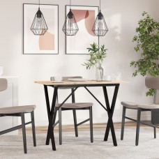 Virtuves galds, x-rāmis, 100x50x75 cm, priedes koks, čuguns