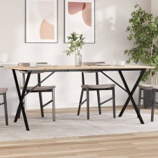 Virtuves galds, x-rāmis, 180x90x75 cm, priedes koks, čuguns