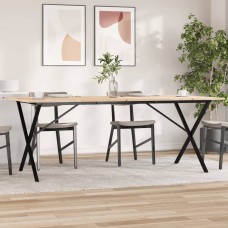 Virtuves galds, x-rāmis, 200x100x75 cm, priedes koks, čuguns