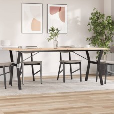 Virtuves galds, y-rāmis, 200x100x75 cm, priedes koks, čuguns