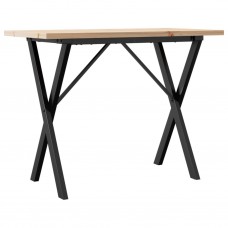 Virtuves galds, x-rāmis, 100x50x75,5 cm, priedes koks, čuguns
