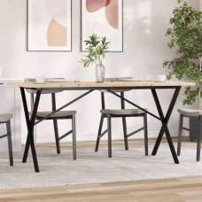 Virtuves galds, x-rāmis, 140x80x75,5 cm, priedes koks, čuguns