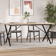 Virtuves galds, x-rāmis, 180x90x75,5 cm, priedes koks, čuguns