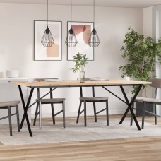 Virtuves galds, x-rāmis, 200x100x75,5 cm, priedes koks, čuguns