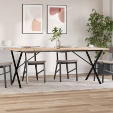 Virtuves galds, x-rāmis, 200x100x75,5 cm, priedes koks, čuguns