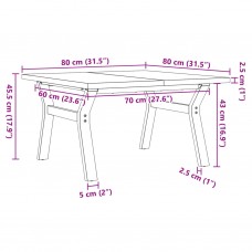 Kafijas galdiņš, y-rāmis, 80x80x45,5 cm, priedes koks, čuguns