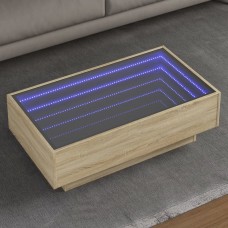 Kafijas galdiņš ar led, ozola, 90x50x30 cm, inženierijas koks