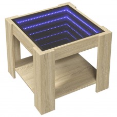 Kafijas galdiņš ar led, ozola, 53x53x45 cm, inženierijas koks