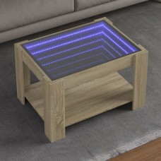 Kafijas galdiņš ar led, ozola, 73x53x45 cm, inženierijas koks