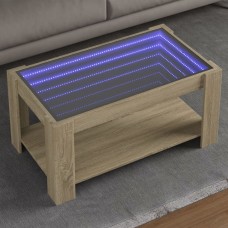 Kafijas galdiņš ar led, ozola, 93x53x45 cm, inženierijas koks