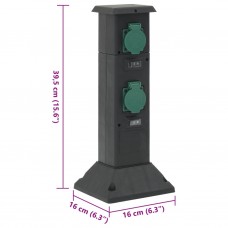 Āra kontaktligzdu kolonna, 4-virzienu, zaļa, 16x16x39,5 cm
