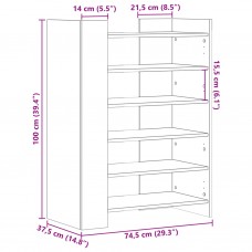 Apavu skapītis betona pelēks 74,5x37,5x100cm inženierijas koks