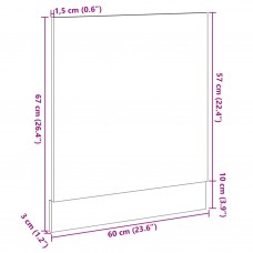 Trauku mazgājamās mašīnas panelis, ozolkoka krāsā, 60x3x67 cm
