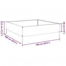 Augstā dārza puķu kaste, 100x100x33,5 cm, cinkots tērauds