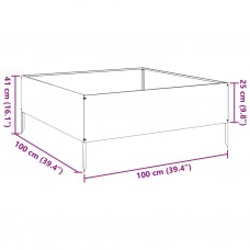 Augstā dārza puķu kaste, 100x100x25 cm, cinkots tērauds