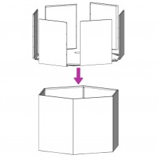 Dārza puķu kaste, sešstūra, 138x120x45 cm, nerūsējošs tērauds