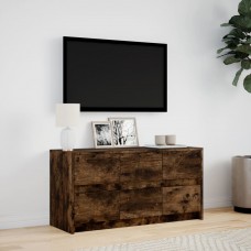 Tv skapītis ar led, koka krāsa, 100x34x50 cm, inženierijas koks