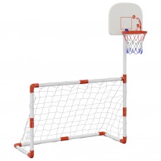 Bērnu futbola un basketbola komplekts ar bumbām 98x50x70 cm