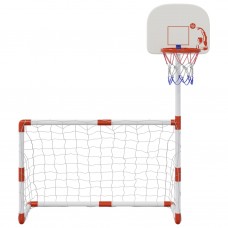 Bērnu futbola un basketbola komplekts ar bumbām 98x50x70 cm