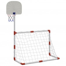 Bērnu futbola un basketbola komplekts ar bumbām 98x50x70 cm