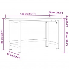 Darbagalds, 140x60x83 cm, ozola masīvkoks, taisnstūra