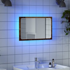 Vannas istabas spogulis ar led, veca koka, 60x8,5x38 cm