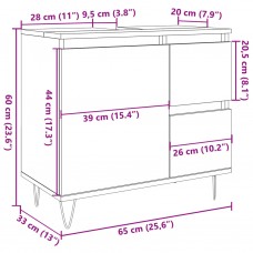 Vannasistabas skapītis koka krāsa 65x33x60 cm inženierijas koks