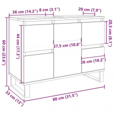 Vannasistabas skapītis veca koka 80x33x60 cm inženierijas koks