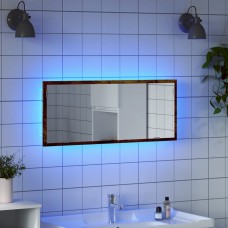 Vannasistabas spogulis ar led, ozola, 100x8,5x37 cm, koks