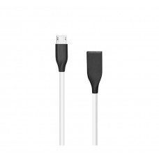 Silikona kabelis USB - Micro USB (balts, 1m)