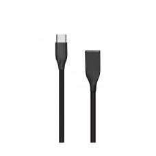 Silikona kabelis USB - USB-C (melns, 2m)