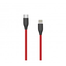 Silikona kabelis USB Type C- Lightning, 2 m (sarkans)