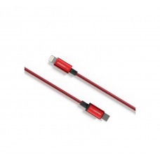Premium MFI sertificēts C tipa - Lightning kabelis (sarkans, 1 m)